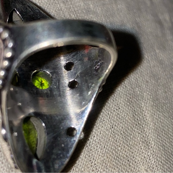 Gorgeous Peridot multi-gem cluster statement Renaissance ring - Picture 10 of 12